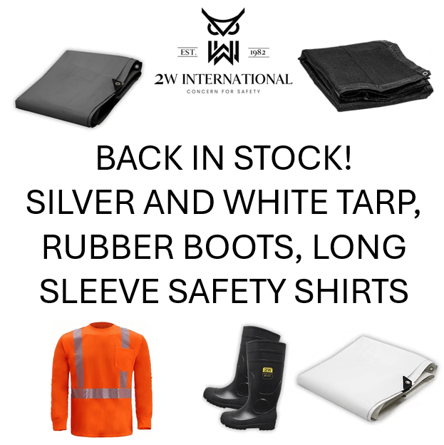 Tarps, boots, safety shirts back in&nbsp;stock!